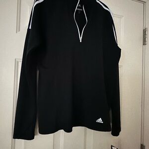 Adidas Black and White UPF 50 Golf Zip